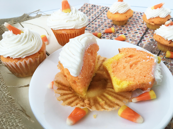 Candy Corn Cupcakes an easy and fun fall treat.